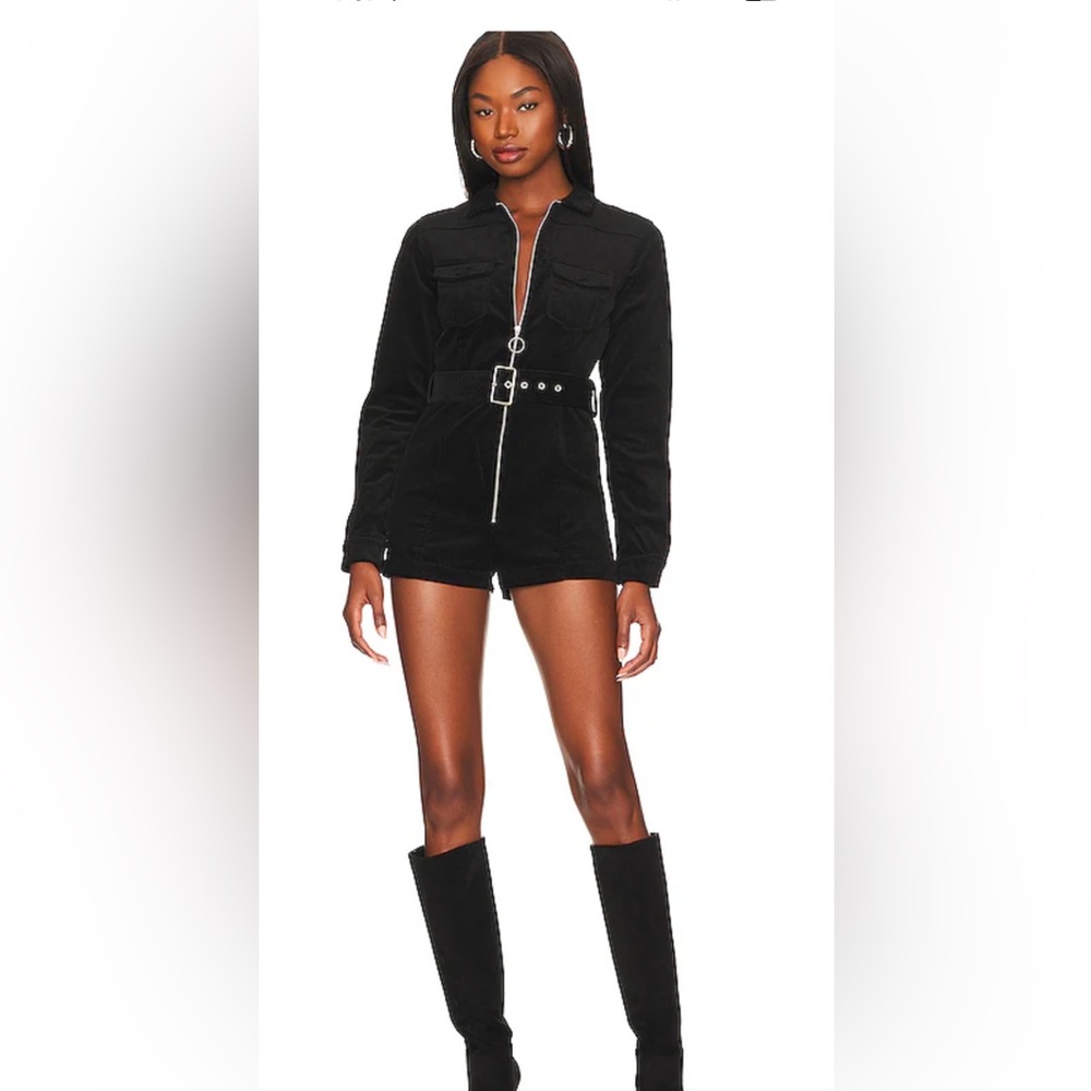 Skylar Madison black corduroy romper